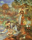 Pierre Auguste Renoir Famous Paintings - The Washer-Women